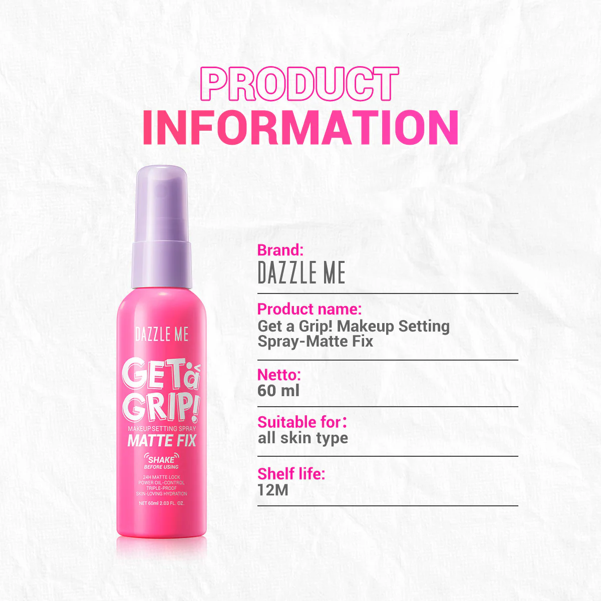 GET A GRIP! MAKEUP SETTING SPRAY-MATTE FIX