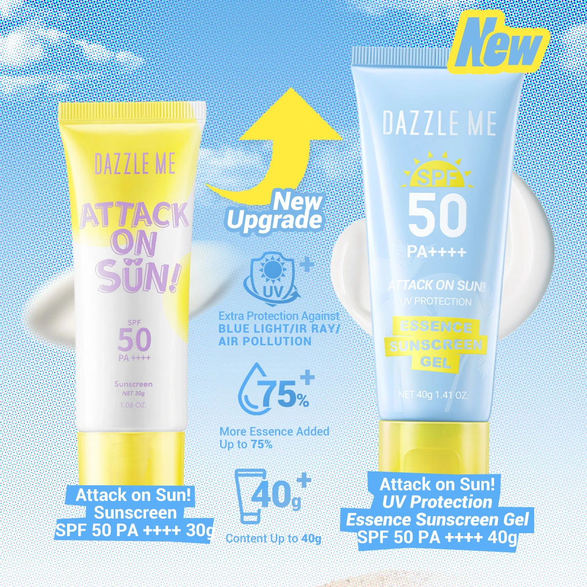 ATTACK ON SUN! UV PROTECTION ESSENCE SUNSCREEN GEL 50 PA ++++