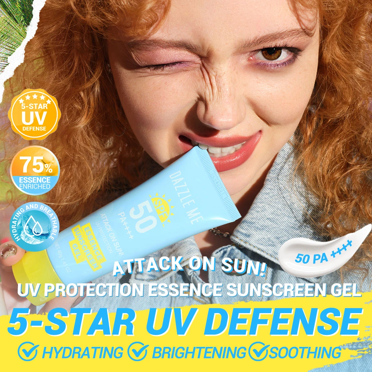 ATTACK ON SUN! UV PROTECTION ESSENCE SUNSCREEN GEL 50 PA ++++