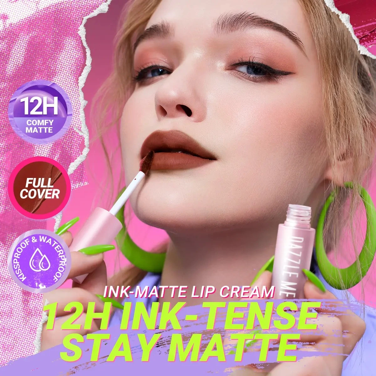 Dazzle Me Matte Lip Cream: Silky Velvet Texture, Moisturizing Without Tightness